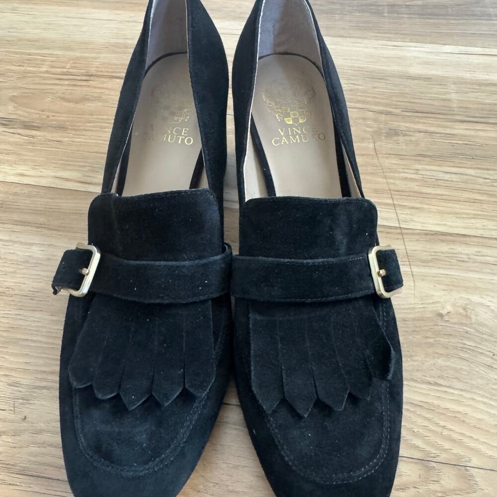 Vince Camuto Giuliann Fringe Suede Block Heel Pumps – Women’s Size 9.5 US / 39.5